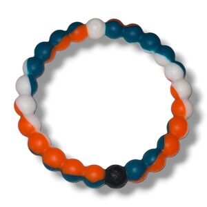 Lokai Oklahoma City Thunder Silicone Beaded Bracelet Small Blue Orange White